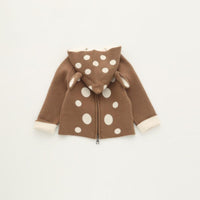 Unisex Kid Back Cardigan Fawn Spots Jacket Boy Wholesale Clothing - PrettyKid