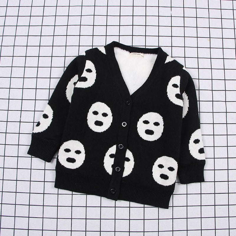 Unisex Kid Black & White Mask Jacket Wholesale Boys Boutique Clothing - PrettyKid