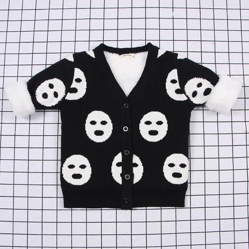 Unisex Kid Black & White Mask Jacket Wholesale Boys Boutique Clothing - PrettyKid