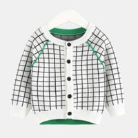 Unisex Kid Lattice Pattern Knitting Outerwear Toddler Boys Cardigans - PrettyKid