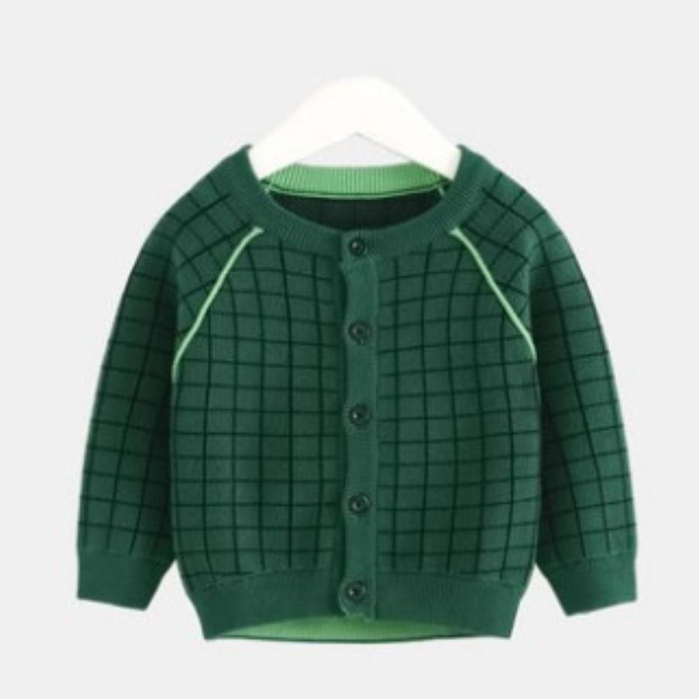 Unisex Kid Lattice Pattern Knitting Outerwear Toddler Boys Cardigans - PrettyKid