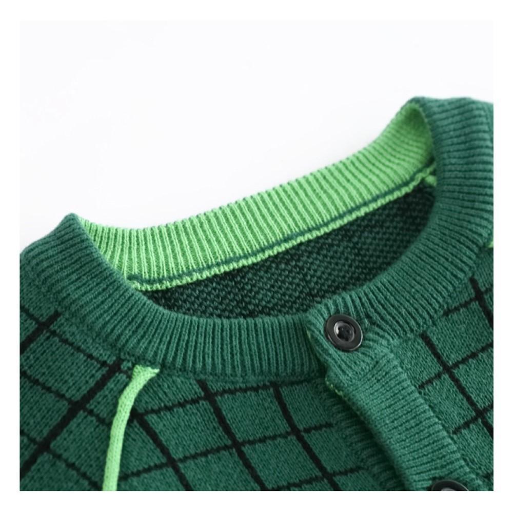 Unisex Kid Lattice Pattern Knitting Outerwear Toddler Boys Cardigans - PrettyKid