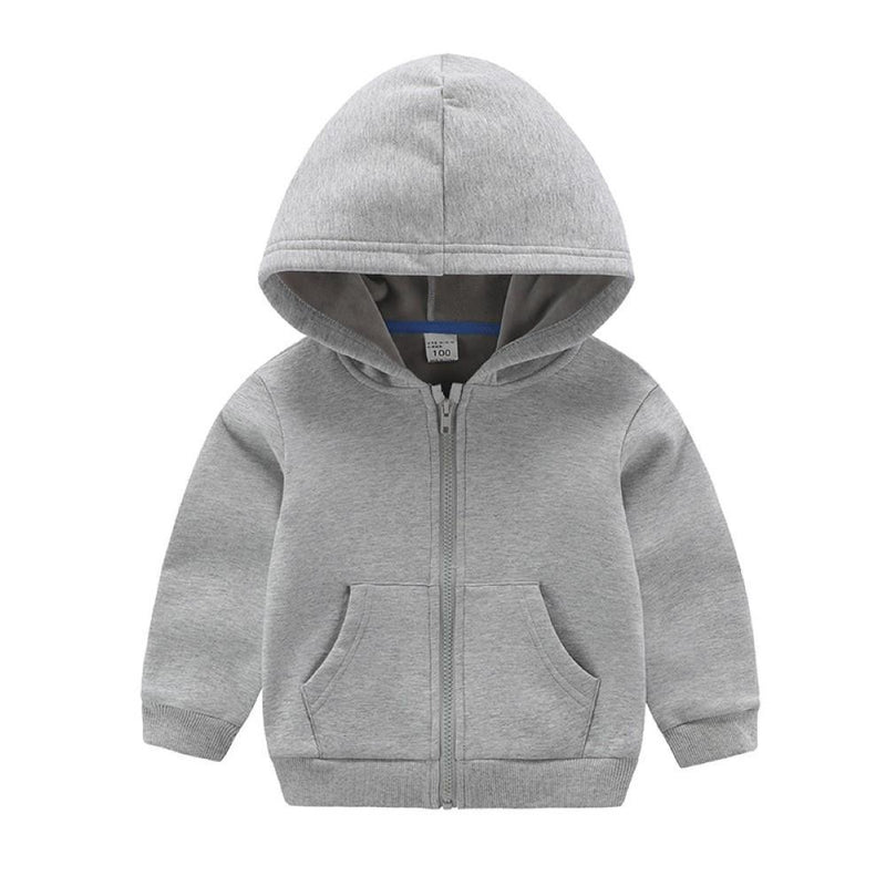 Unisex Kid Solid Hooded Long Sleeves Top Boy Clothing Wholesale - PrettyKid