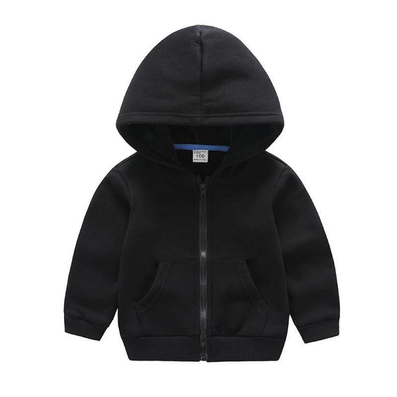 Unisex Kid Solid Hooded Long Sleeves Top Boy Clothing Wholesale - PrettyKid