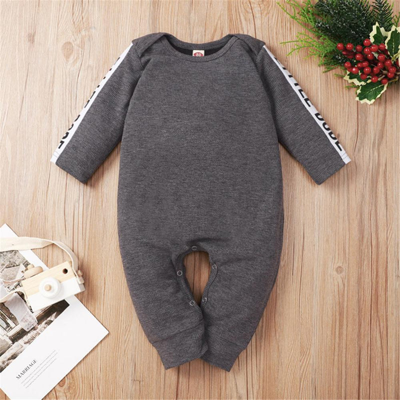 Baby Unisex Long Sleeve Letter Casual Romper Babywear Wholesale - PrettyKid