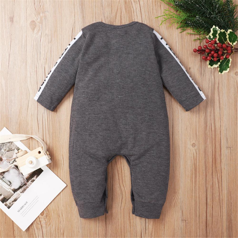 Baby Unisex Long Sleeve Letter Casual Romper Babywear Wholesale - PrettyKid