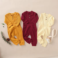 Baby Unisex Solid Long Sleeve Romper & Pants Baby Wholesale Suppliers - PrettyKid