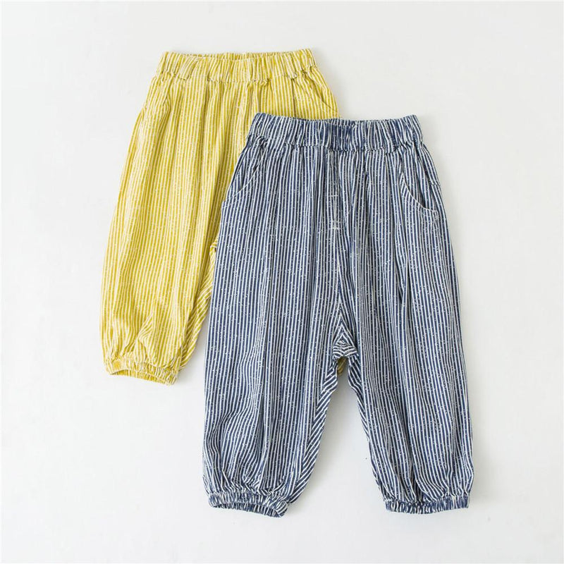 Baby Unisex Striped Elastic Waist Pants - PrettyKid