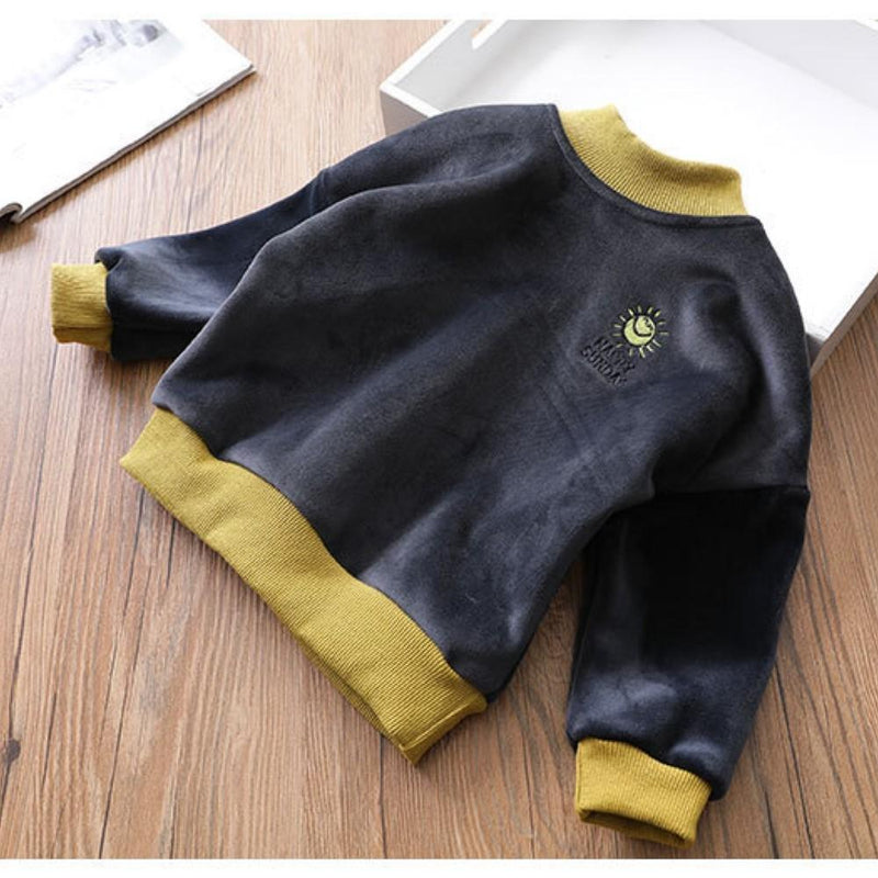 Unisex Sun Happy laughing Letter Pattern Long Sleeves Top Boy Clothes Wholesale - PrettyKid