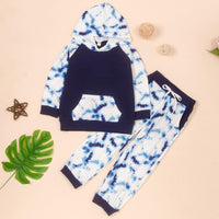 Unisex Tie Dye Hooded Long Sleeve Top & Pants Boys Casual Suits - PrettyKid