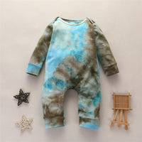 Baby Unisex Tie Dye Long Sleeve Romper - PrettyKid