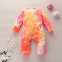 Baby Unisex Tie Dye Long Sleeve Romper - PrettyKid