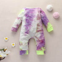 Baby Unisex Tie Dye Long Sleeve Romper - PrettyKid