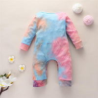 Baby Unisex Tie Dye Long Sleeve Romper - PrettyKid