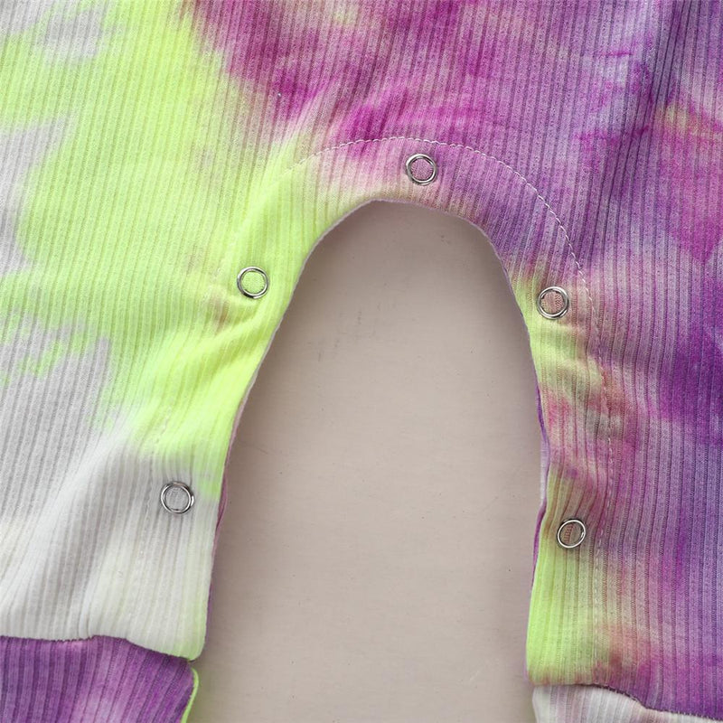 Baby Unisex Tie Dye Long Sleeve Romper - PrettyKid