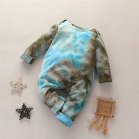 Baby Unisex Tie Dye Long Sleeve Romper - PrettyKid