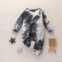 Baby Unisex Tie Dye Long Sleeve Romper - PrettyKid