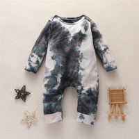 Baby Unisex Tie Dye Long Sleeve Romper - PrettyKid