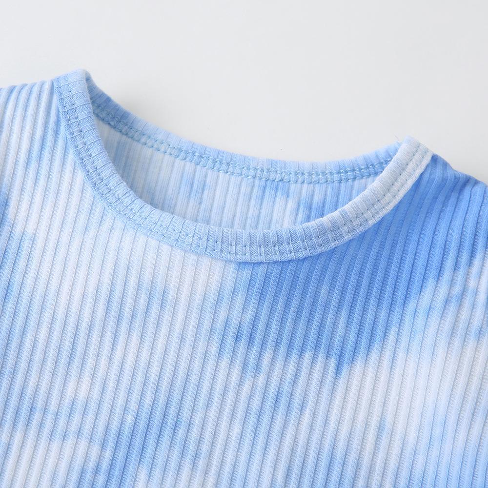 Baby Unisex Tie Dye Short Sleeve Romper & Hat - PrettyKid