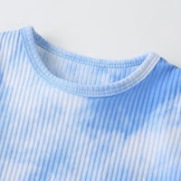 Baby Unisex Tie Dye Short Sleeve Romper & Hat - PrettyKid