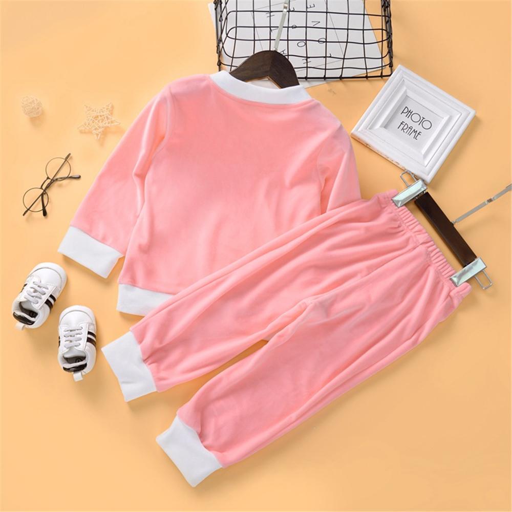 Girls V-neck Long Sleeve Casual Top & Trousers Kids Boutique Wholesale - PrettyKid
