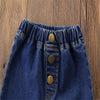Girls Vintage Flared Denim Casual Trousers Wholesale - PrettyKid