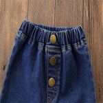 Girls Vintage Flared Denim Casual Trousers Wholesale - PrettyKid
