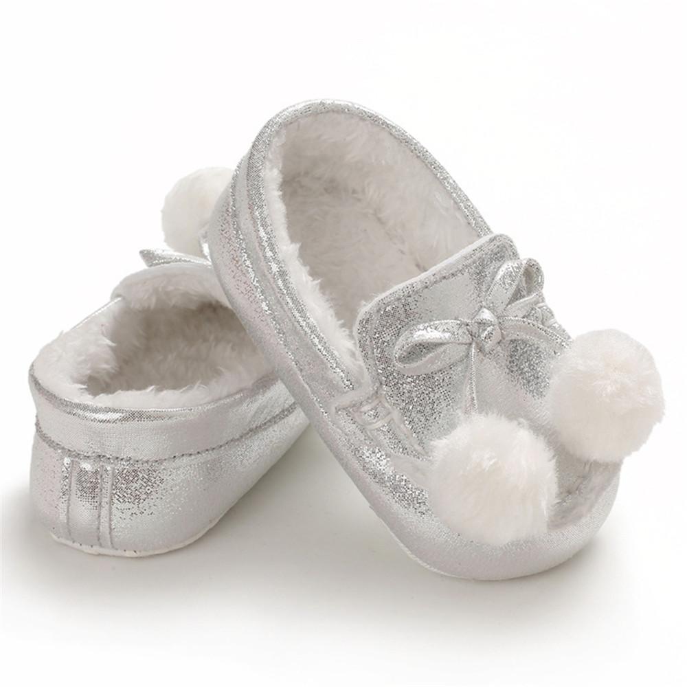 Baby Girls Warm Slip On Flats Winter Shoes - PrettyKid