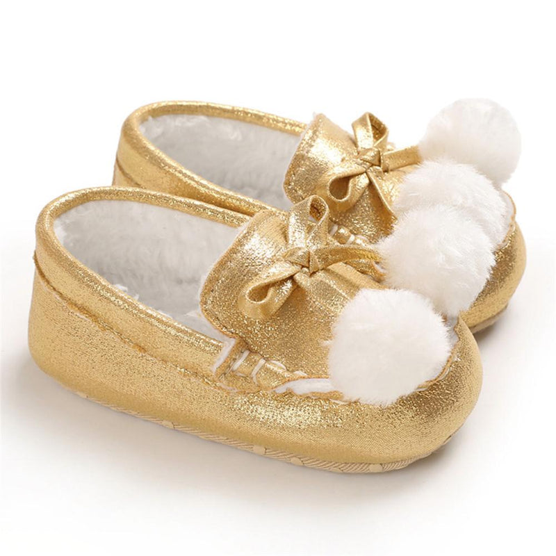 Baby Girls Warm Slip On Flats Winter Shoes - PrettyKid