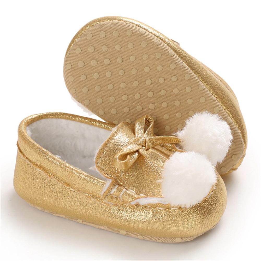 Baby Girls Warm Slip On Flats Winter Shoes - PrettyKid