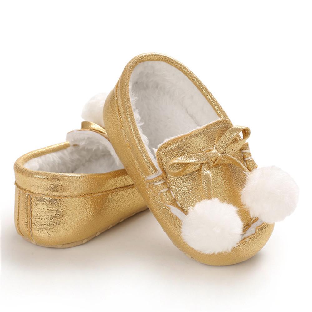 Baby Girls Warm Slip On Flats Winter Shoes - PrettyKid