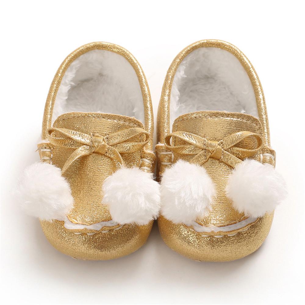 Baby Girls Warm Slip On Flats Winter Shoes - PrettyKid