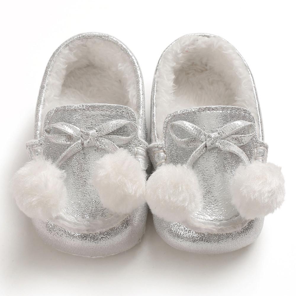 Baby Girls Warm Slip On Flats Winter Shoes - PrettyKid