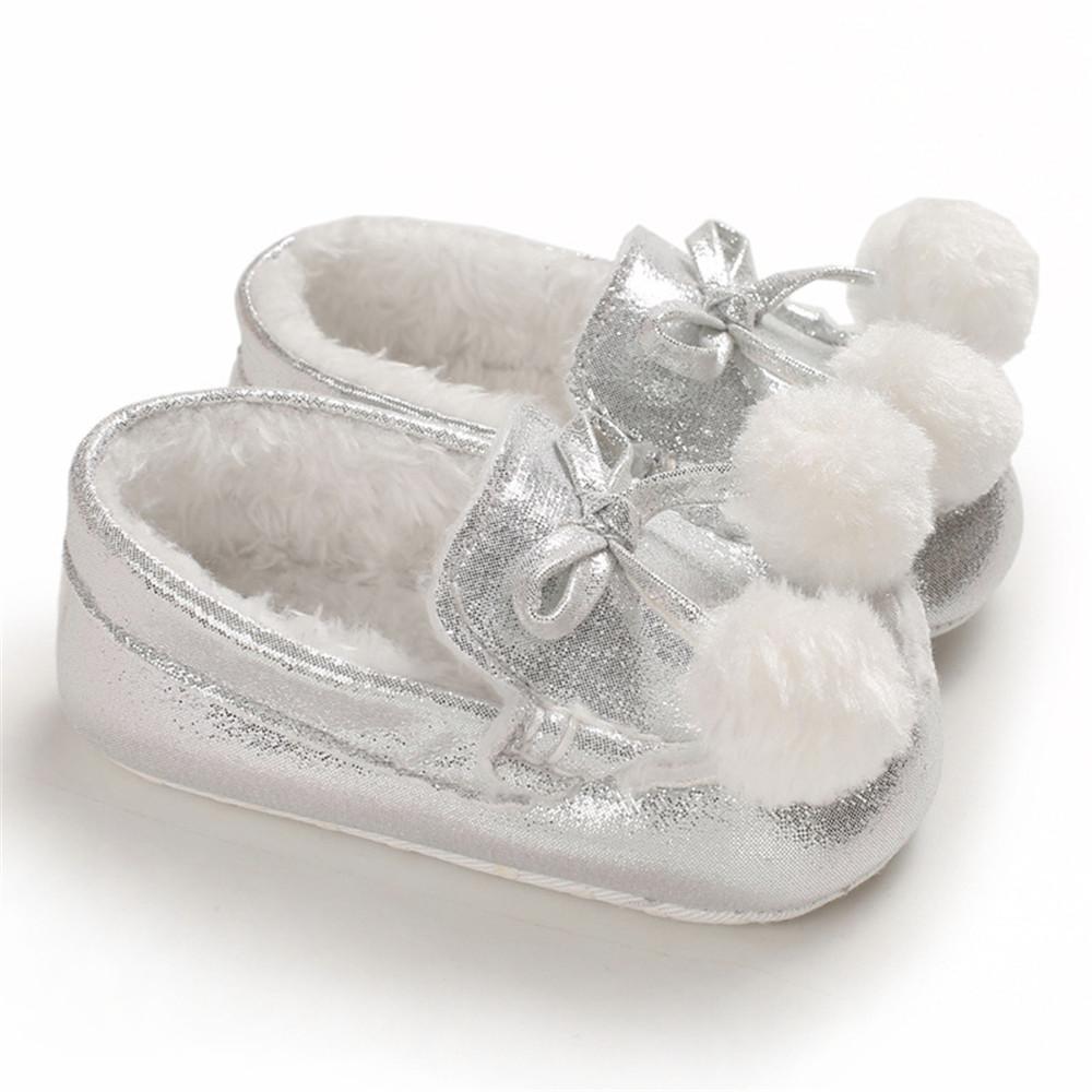 Baby Girls Warm Slip On Flats Winter Shoes - PrettyKid