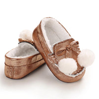 Baby Girls Warm Slip On Flats Winter Shoes - PrettyKid