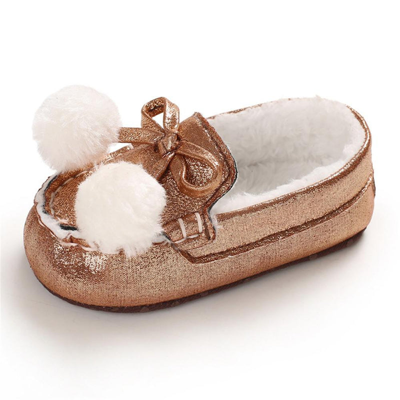 Baby Girls Warm Slip On Flats Winter Shoes - PrettyKid