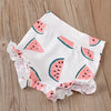 Baby Girls Watermelon Printed Romper & Shorts & Headband Wholesale - PrettyKid