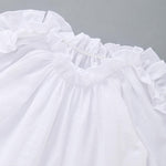 Girls White Waveselvedge Long Sleeve Blouse Wholesale Little Girl Clothing - PrettyKid