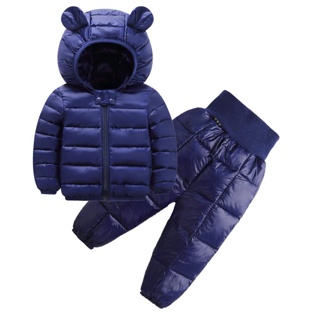 Unisex Winter Solid Color Long Sleeve Hooded Coat & Pants Kids Wholesale Clothing - PrettyKid