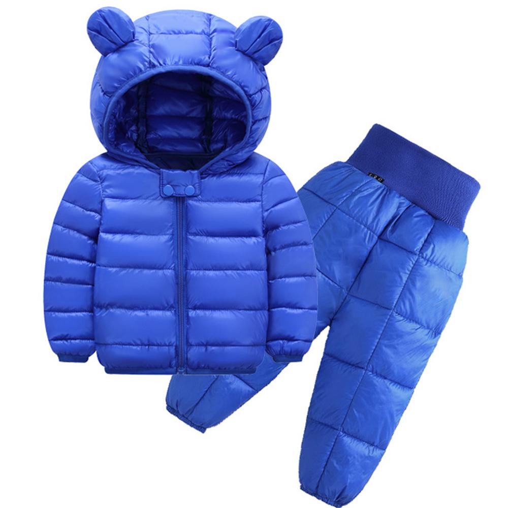 Unisex Winter Solid Color Long Sleeve Hooded Coat & Pants Kids Wholesale Clothing - PrettyKid