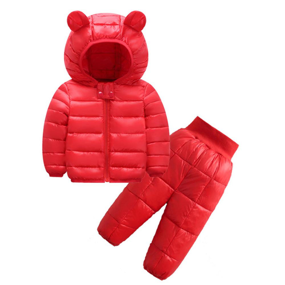 Unisex Winter Solid Color Long Sleeve Hooded Coat & Pants Kids Wholesale Clothing - PrettyKid