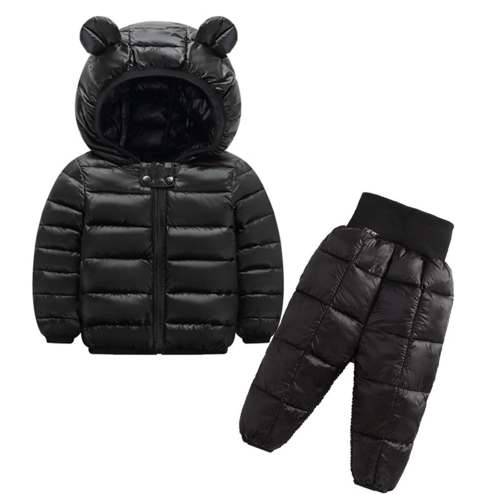 Unisex Winter Solid Color Long Sleeve Hooded Coat & Pants Kids Wholesale Clothing - PrettyKid