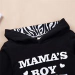 Baby Unisex Zebra Letter Print Hooded Top & Pants Baby Boutique Wholesale - PrettyKid