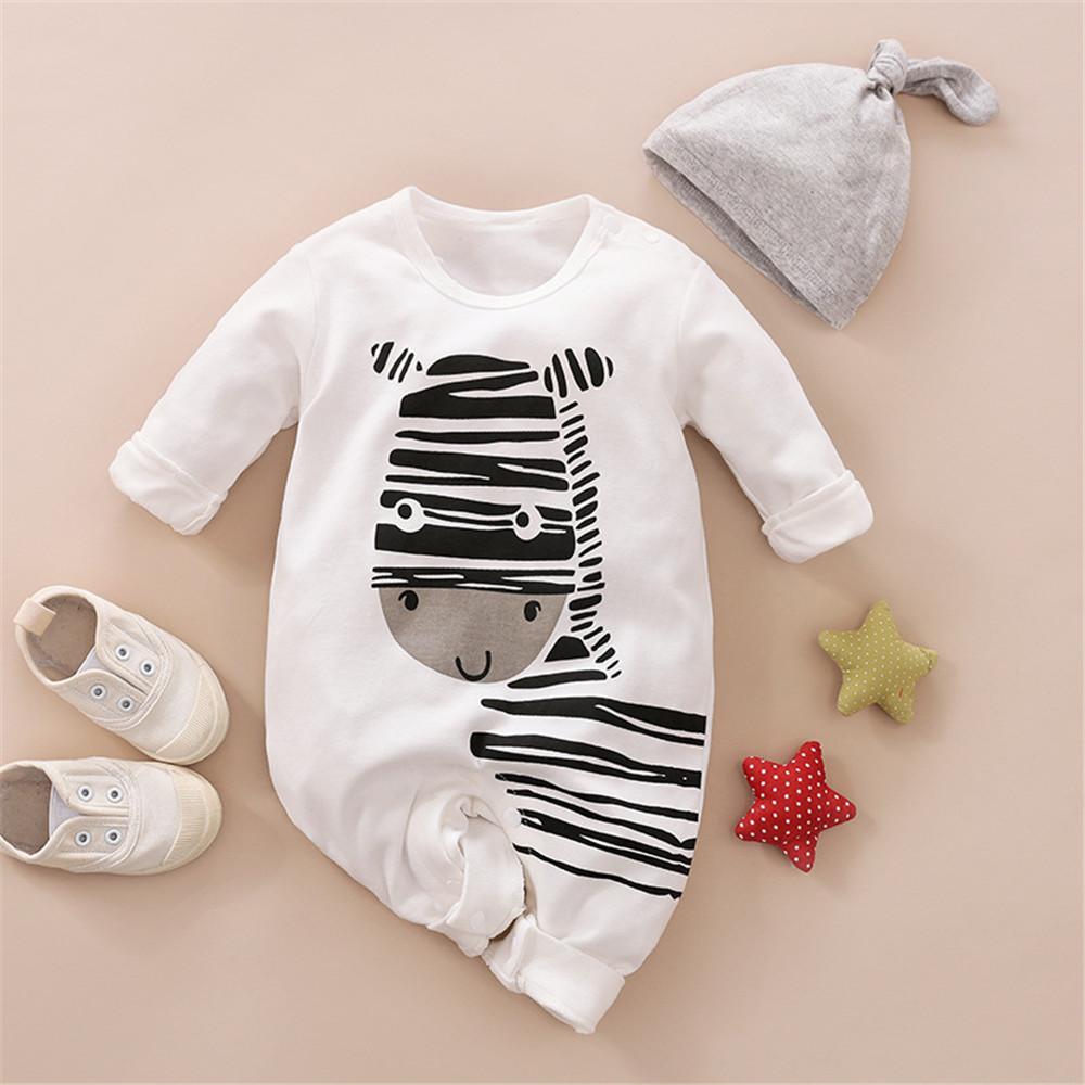 Baby Zebra Long Sleeve Romper - PrettyKid