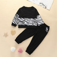 Boys Zebra Striped Print Top & Pants - PrettyKid