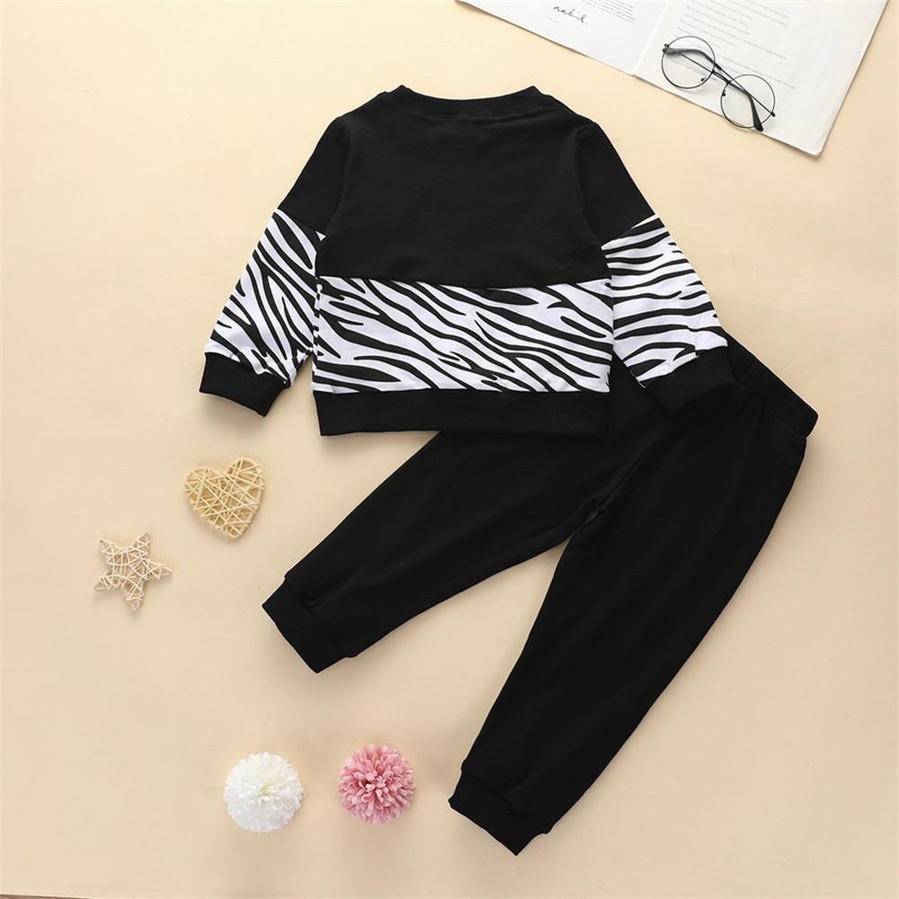 Boys Zebra Striped Print Top & Pants - PrettyKid