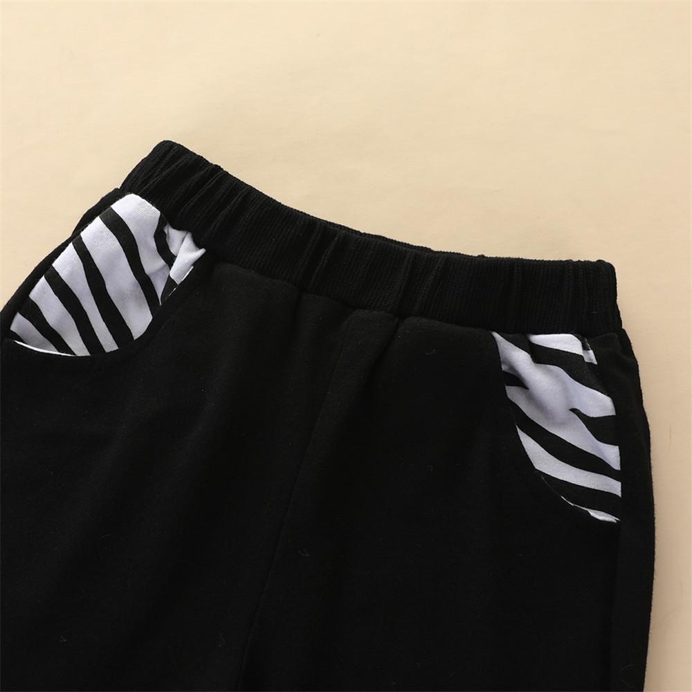 Boys Zebra Striped Print Top & Pants - PrettyKid