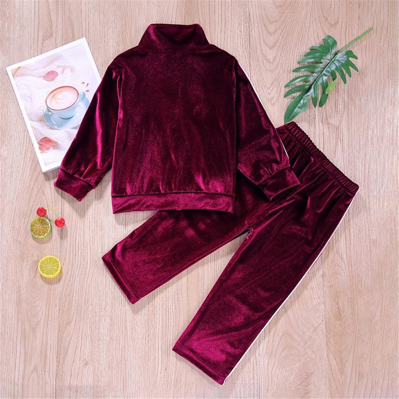 Girls Zipper Long Sleeve Warm Tracksuit Kids Wholesale Clothing - PrettyKid