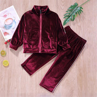 Girls Zipper Long Sleeve Warm Tracksuit Kids Wholesale Clothing - PrettyKid