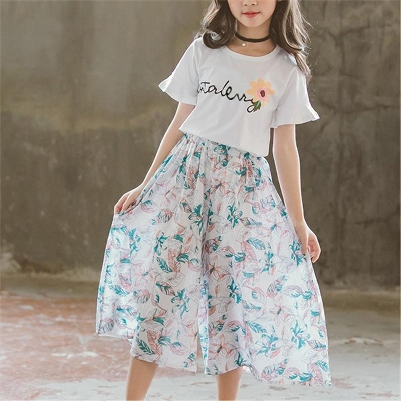 2-piece T-shirt & Tropical Skirts for Girl - PrettyKid